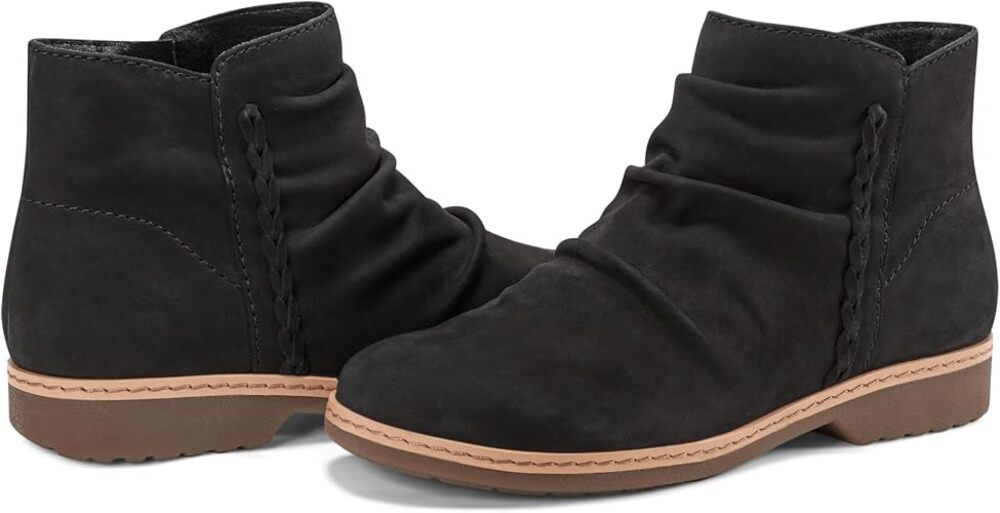 Earth Hilaree Ruched Casual Booties, Black 001, Size 7 M